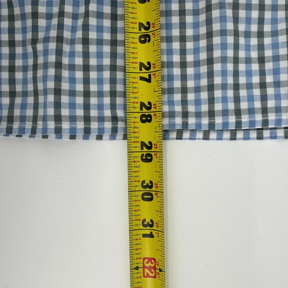 Banana Republic Mens Gingham Check Long Sleeve Button Up Shirt Size L Blue/Green